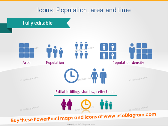 map icon country area population density powerpoint