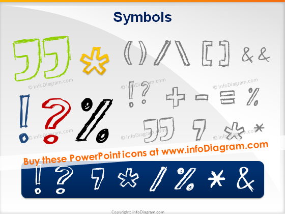 sketch quotation exclamation brackets pencil handdrawn ppt icons