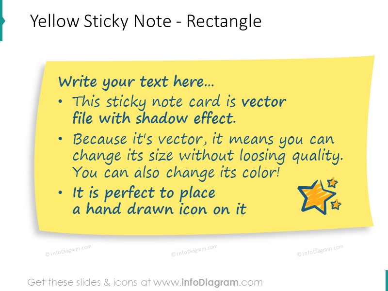 yellow postit card rectangle transparent picture for ppt