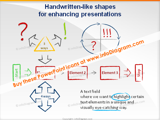 handwritten shapes icons ppt clipart charcoal