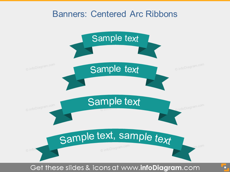 Arc Ribbon Flat Banner Infographic Title PowerPoint icon