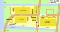 豊洲市場の施設配置図