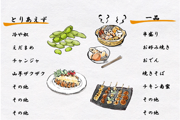 おしながき(手書き風)