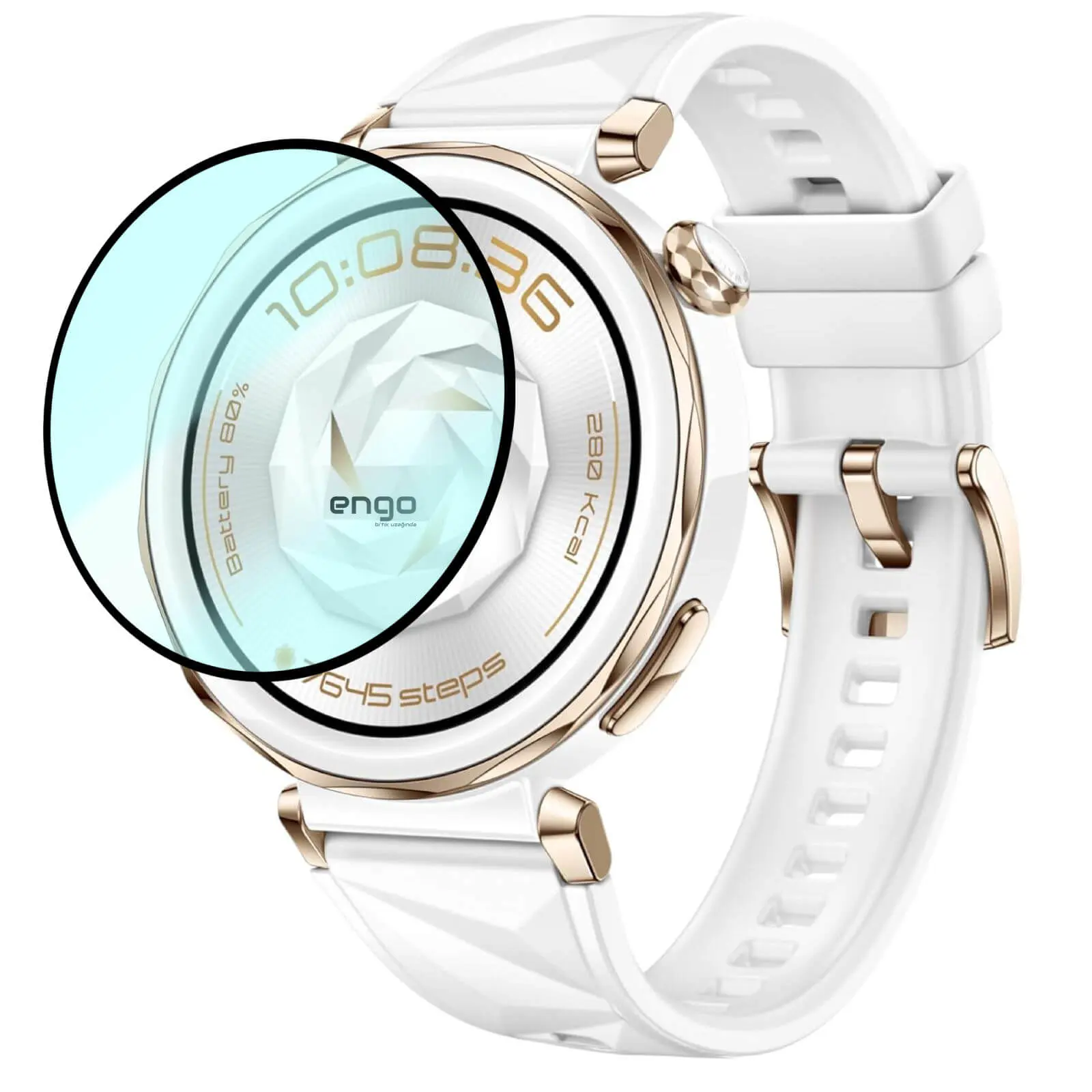 Engo Huawei Watch GT 5 Pro 42mm Ekran Koruyucu Flexible Tam Kaplama Şeffaf