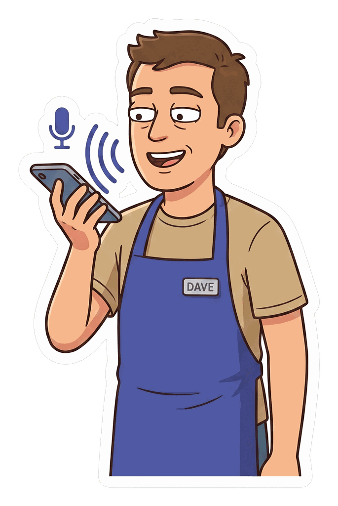 A FastQuery team member speaking a question into the app by voice