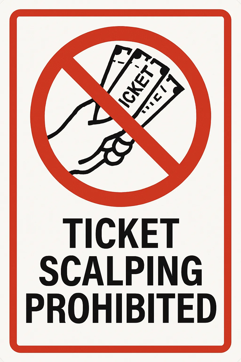 ticket scalping prohibited