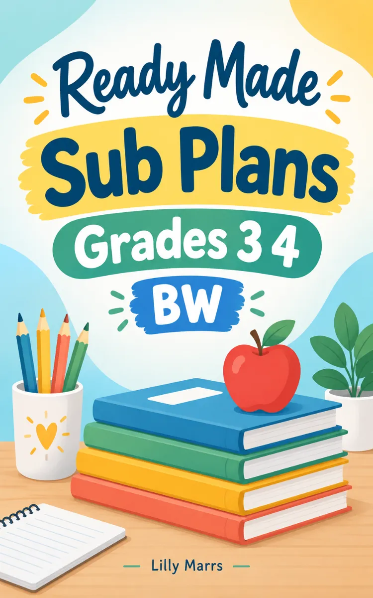 Ready Made Sub Plans Grades 3 4 BW