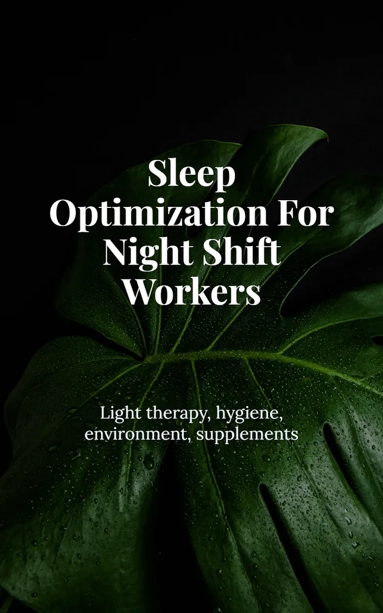 Sleep Optimization For Night Shift Workers