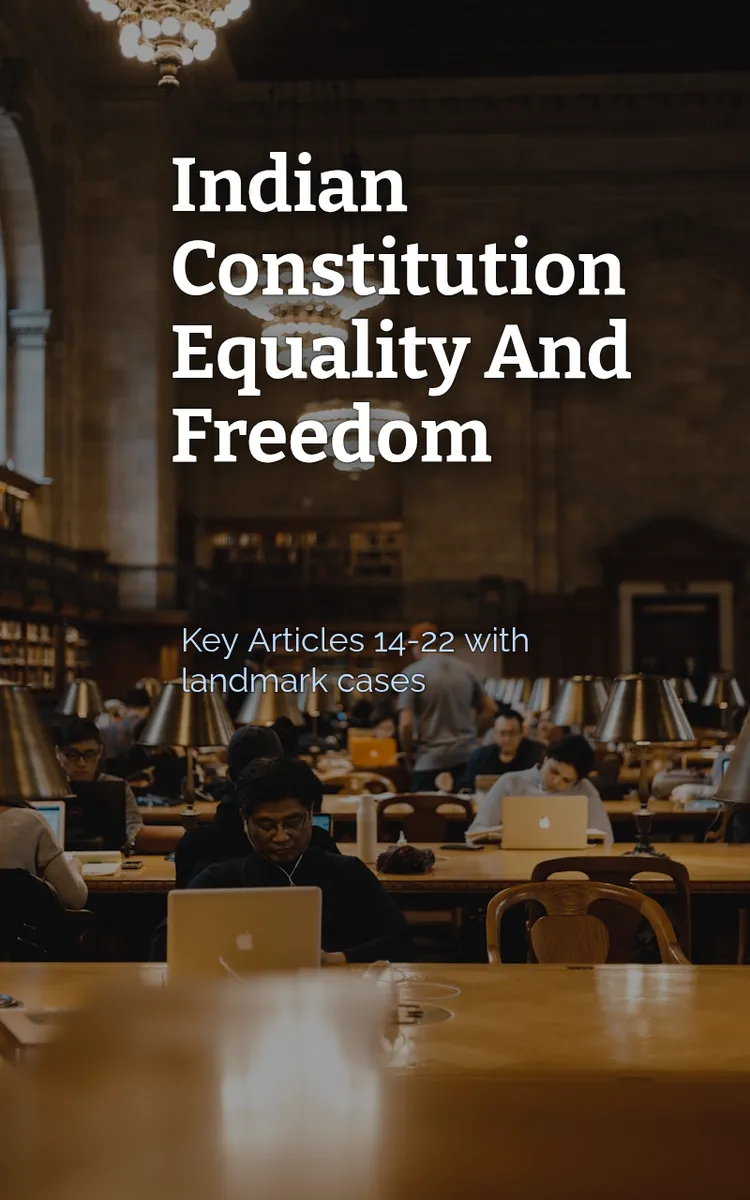 Indian Constitution Equality And Freedom