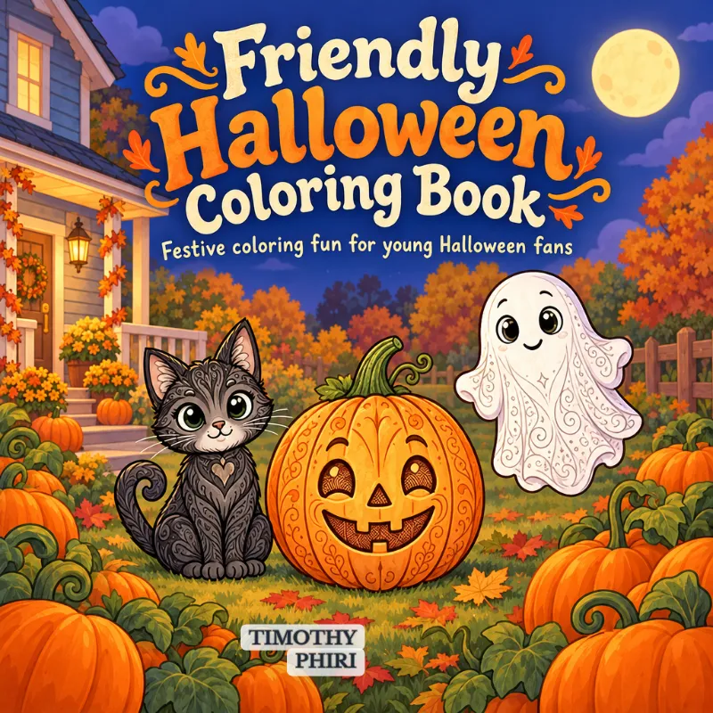 Friendly Halloween Coloring Book