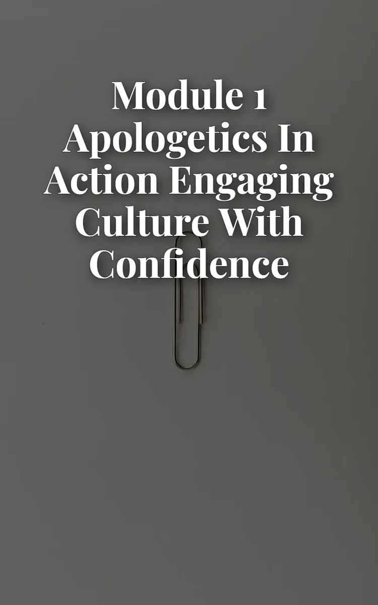 Module 1 Apologetics in Action Engaging Culture with Confidence