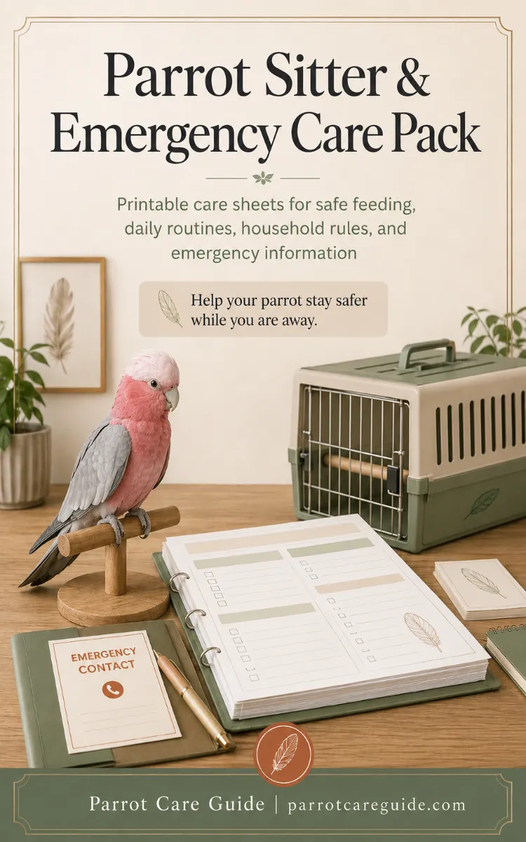 Parrot Sitter and Emergency Pack