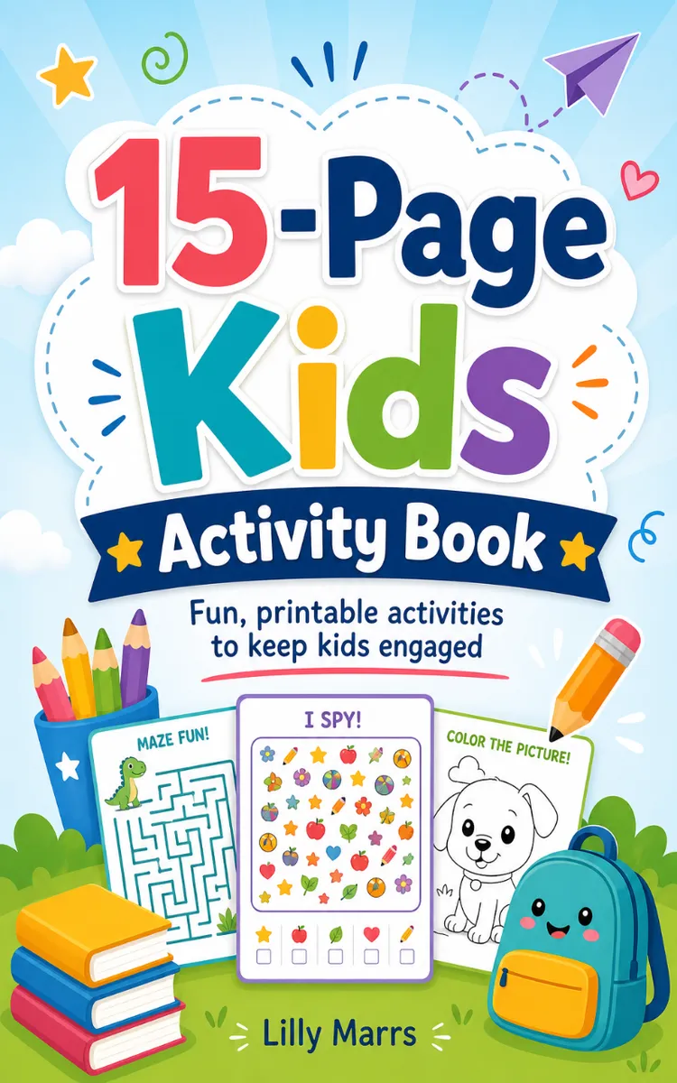 15-Page Kids Activity Book