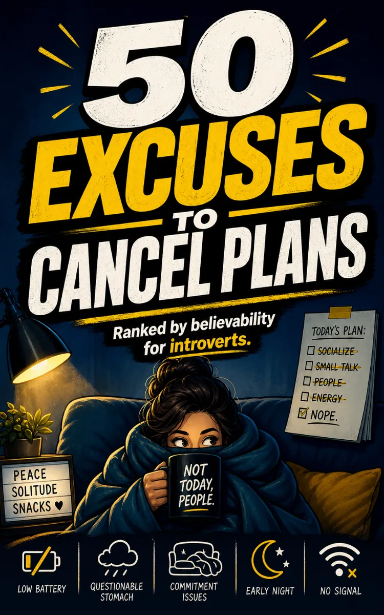 50 Excuses To Cancel Plans