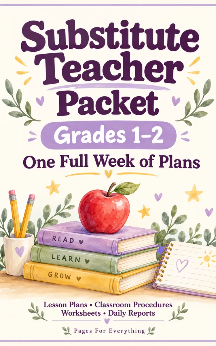 Substitute Teacher Packet Grades 1 2