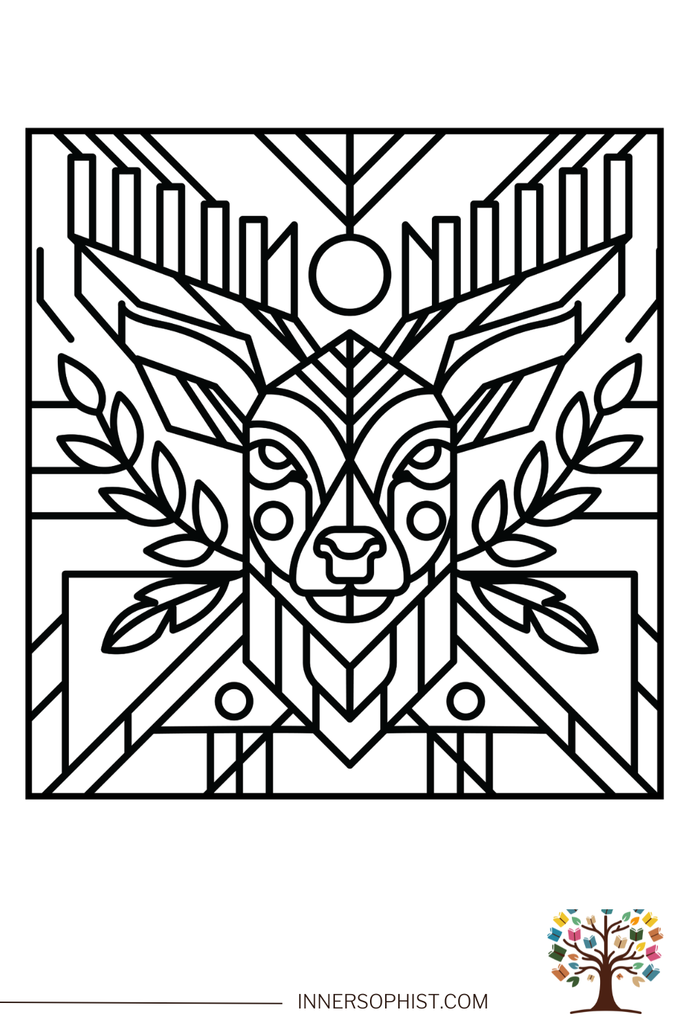 Abstract Deer Coloring Page