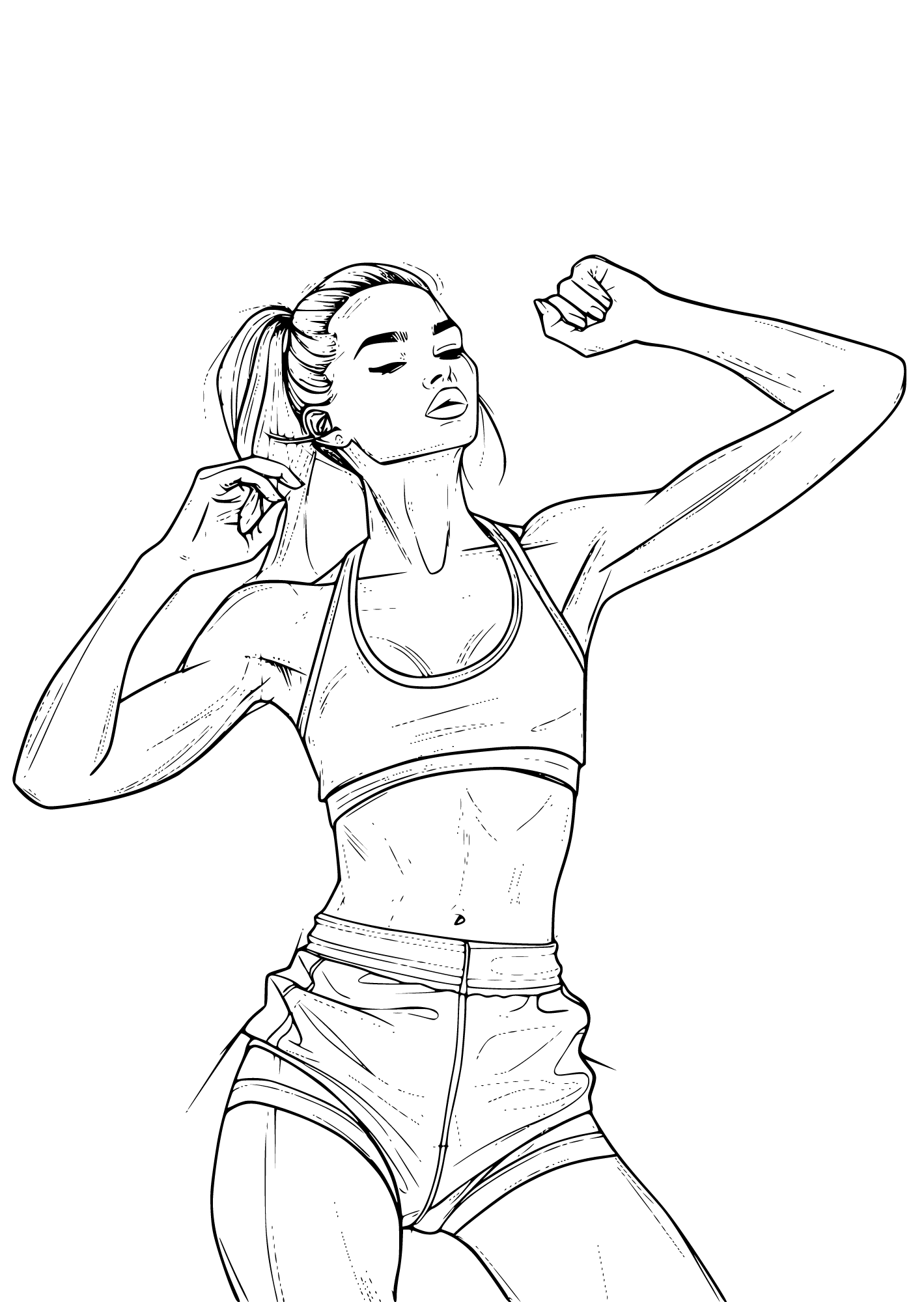 Athletic Pose Coloring Page