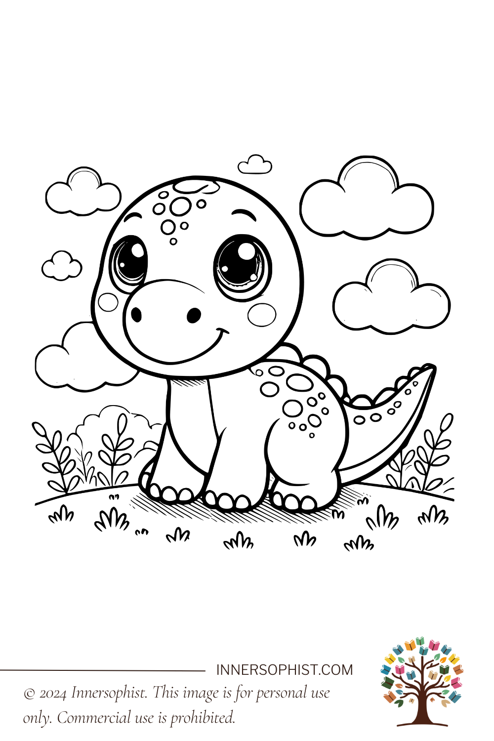 Baby Dinosaur - Coloring Page