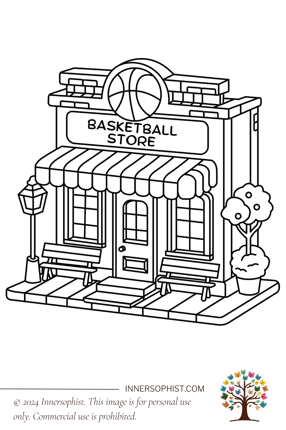 Basketball Store - Coloring Page