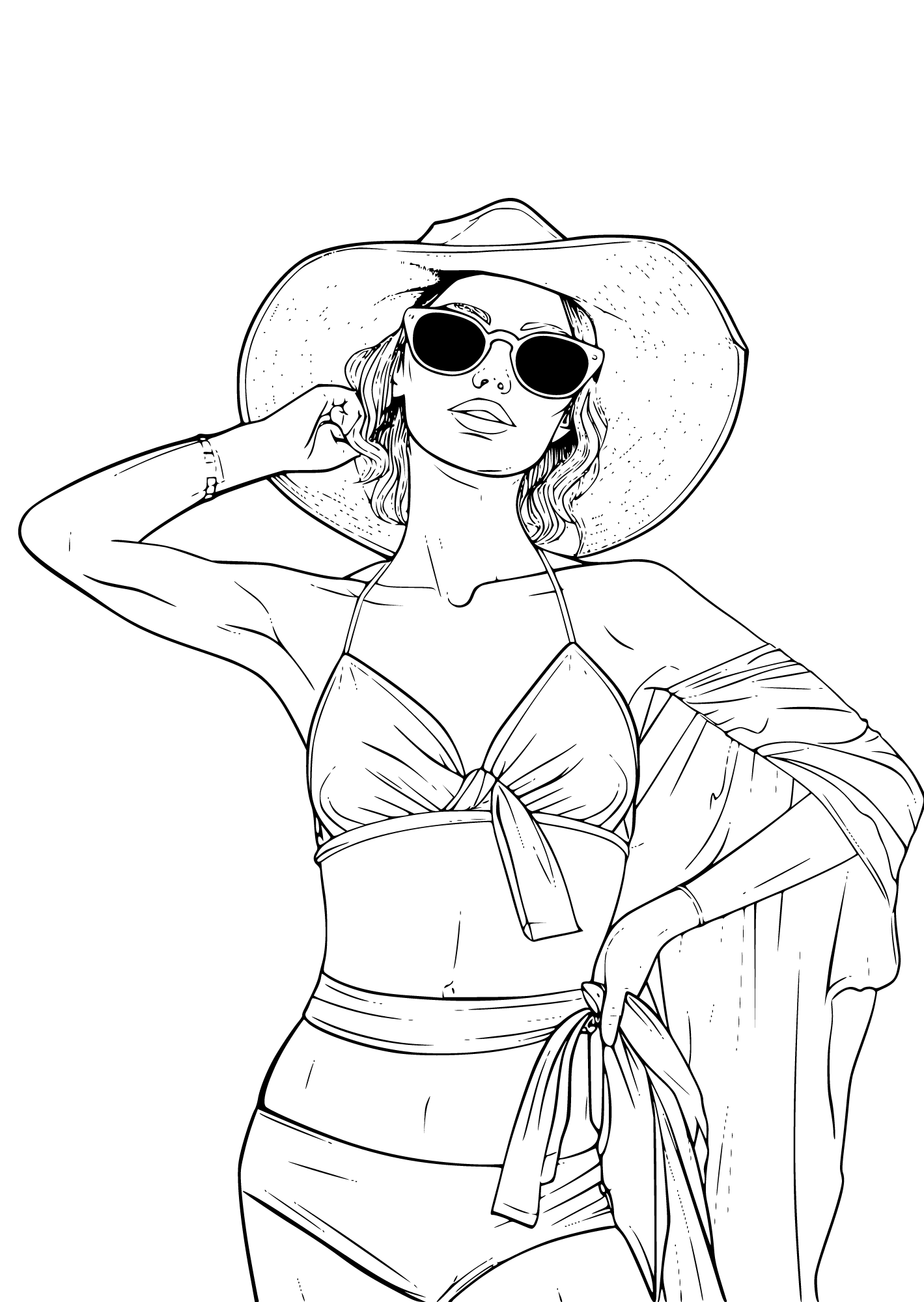 Beach Attire Coloring Page