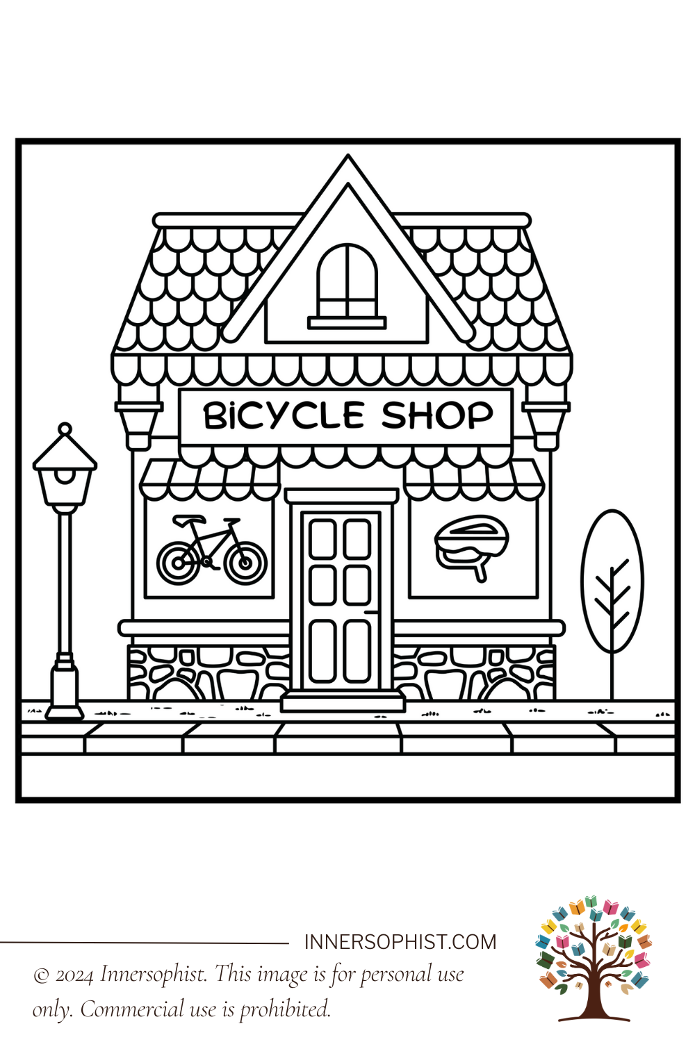 Bicycle Shop - Coloring Page