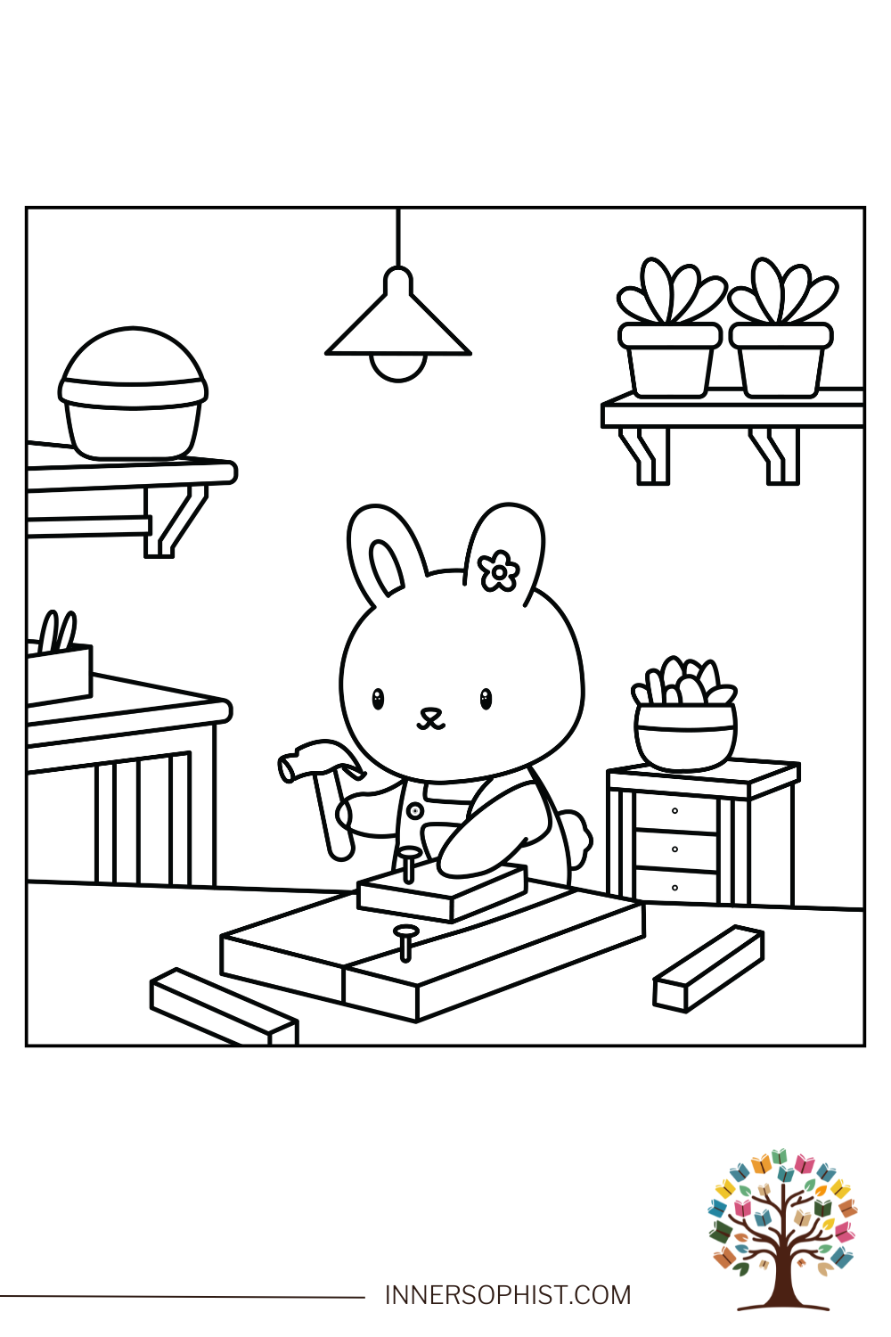 Bunny Carpenter Coloring Page