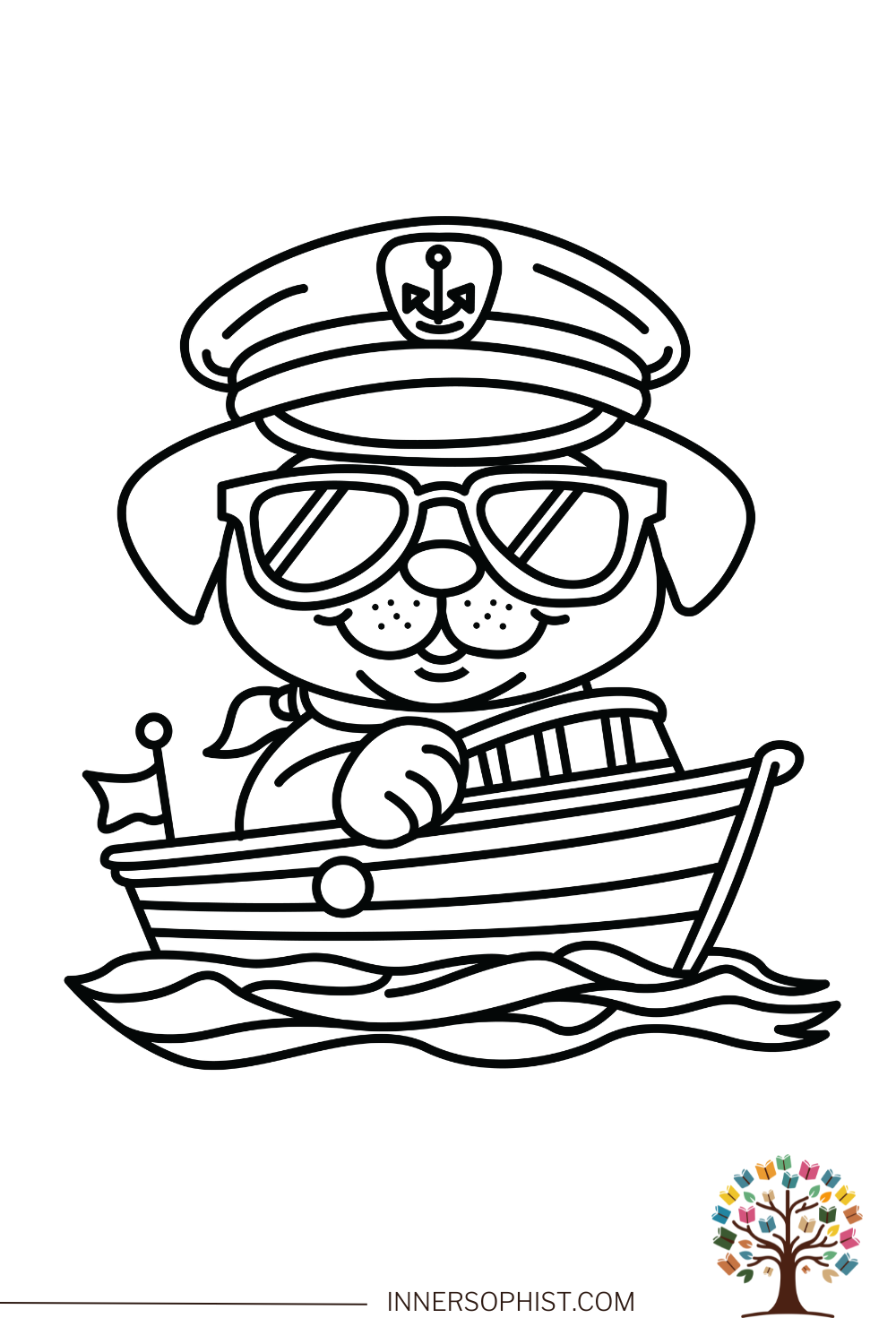 Captain Dog - Coloring Page