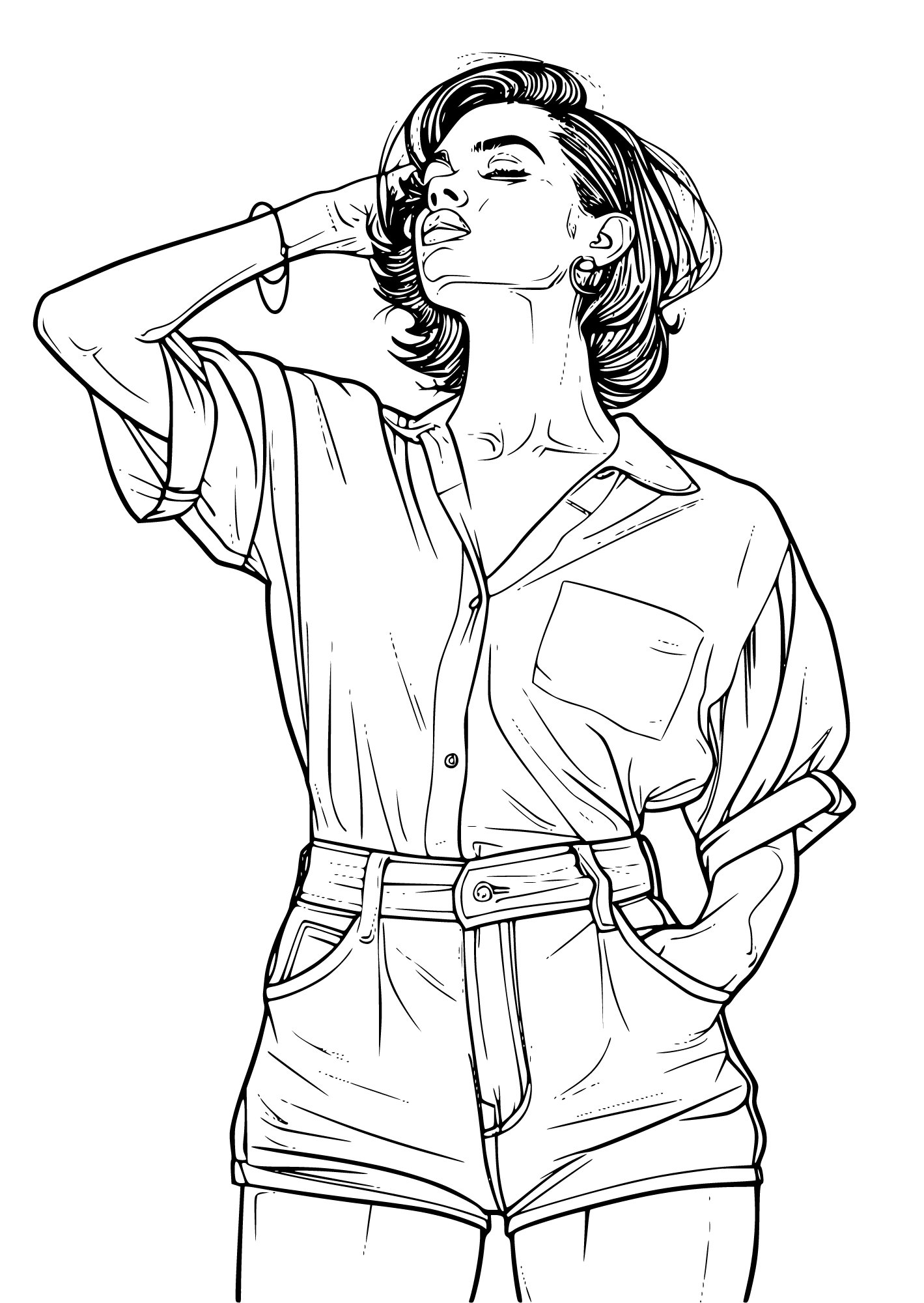 Casual Chic - Coloring Page