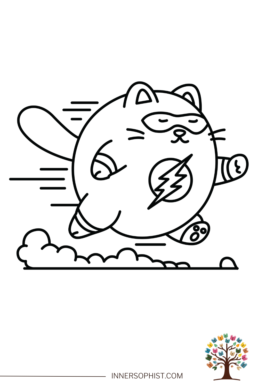 Cat Running Fast Coloring Page