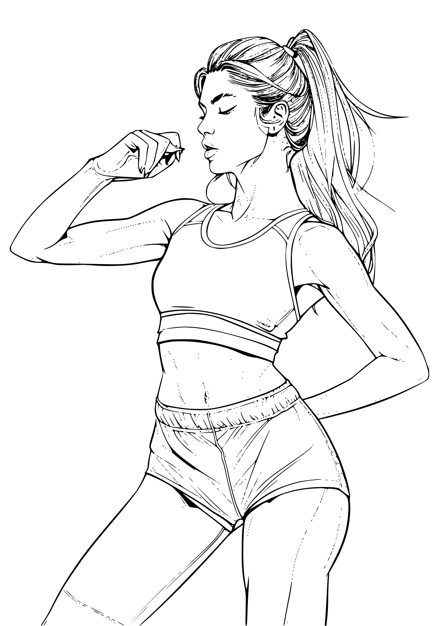 Active Lady Coloring Page