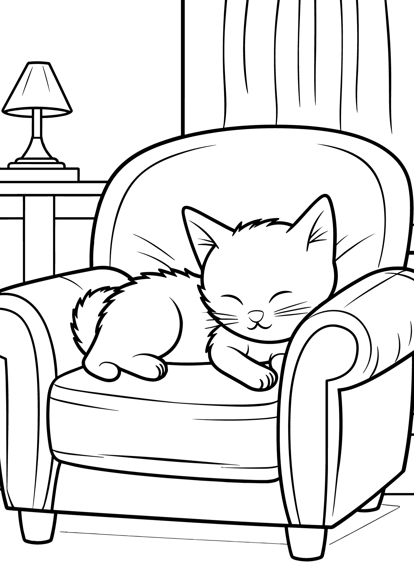 Charming Cat Coloring Page