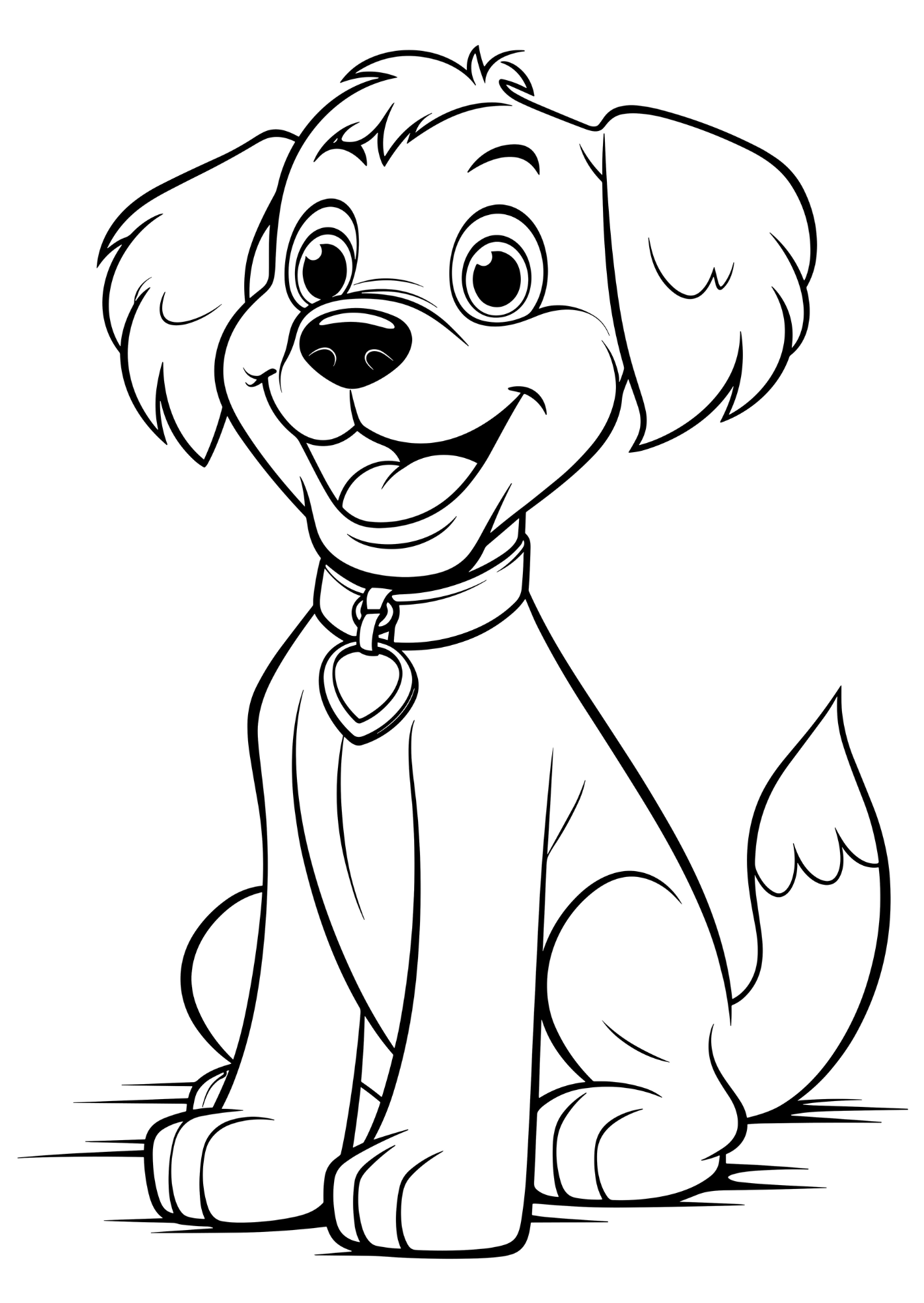 Cute Dog Coloring Page