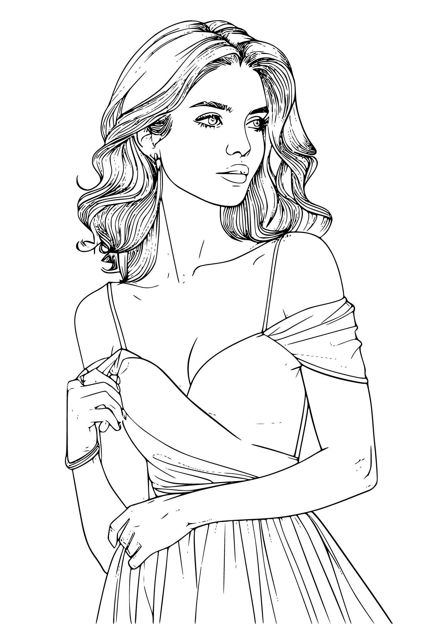 Elegant Lady Coloring Page