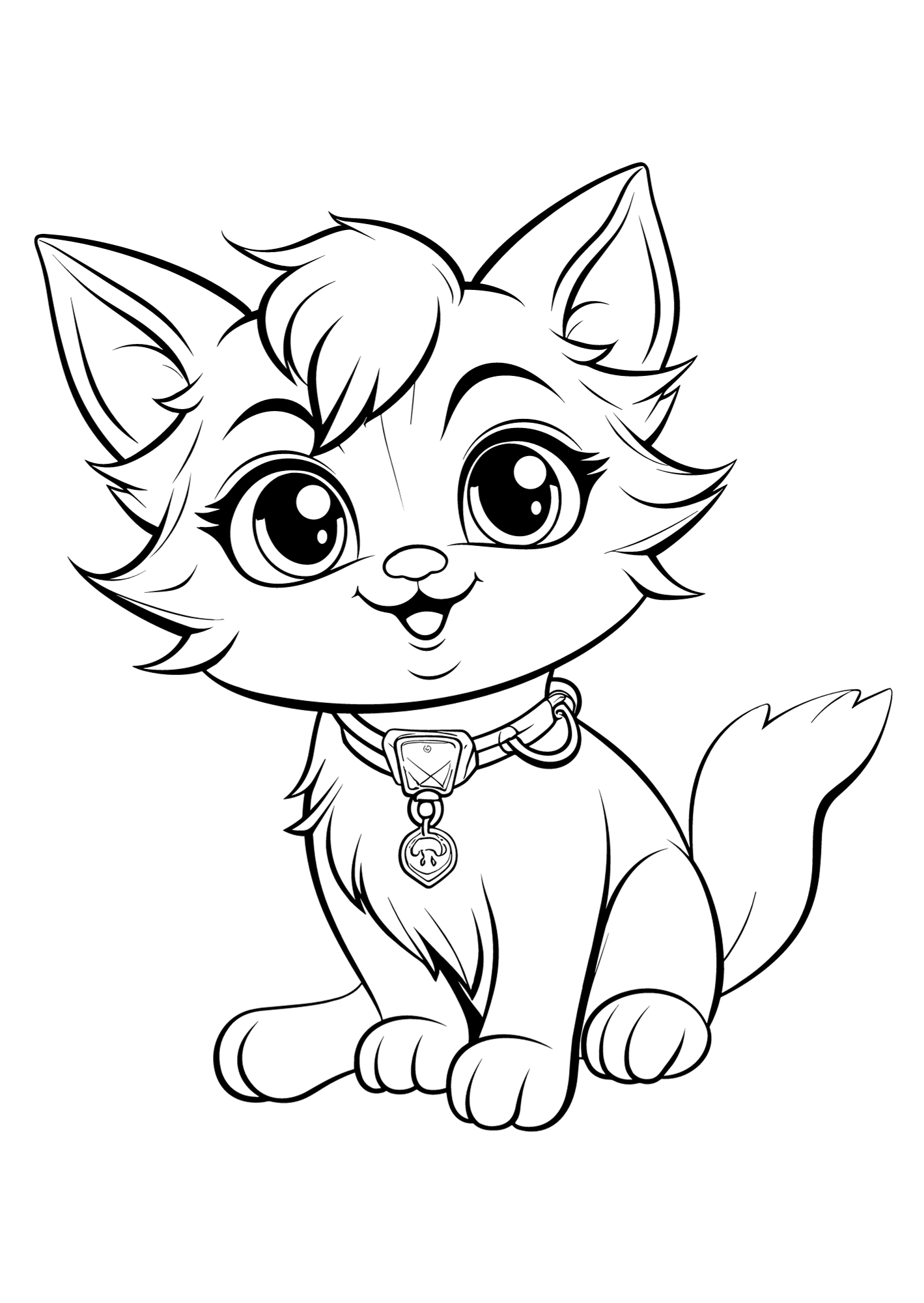 Kitten Playtime Coloring Page
