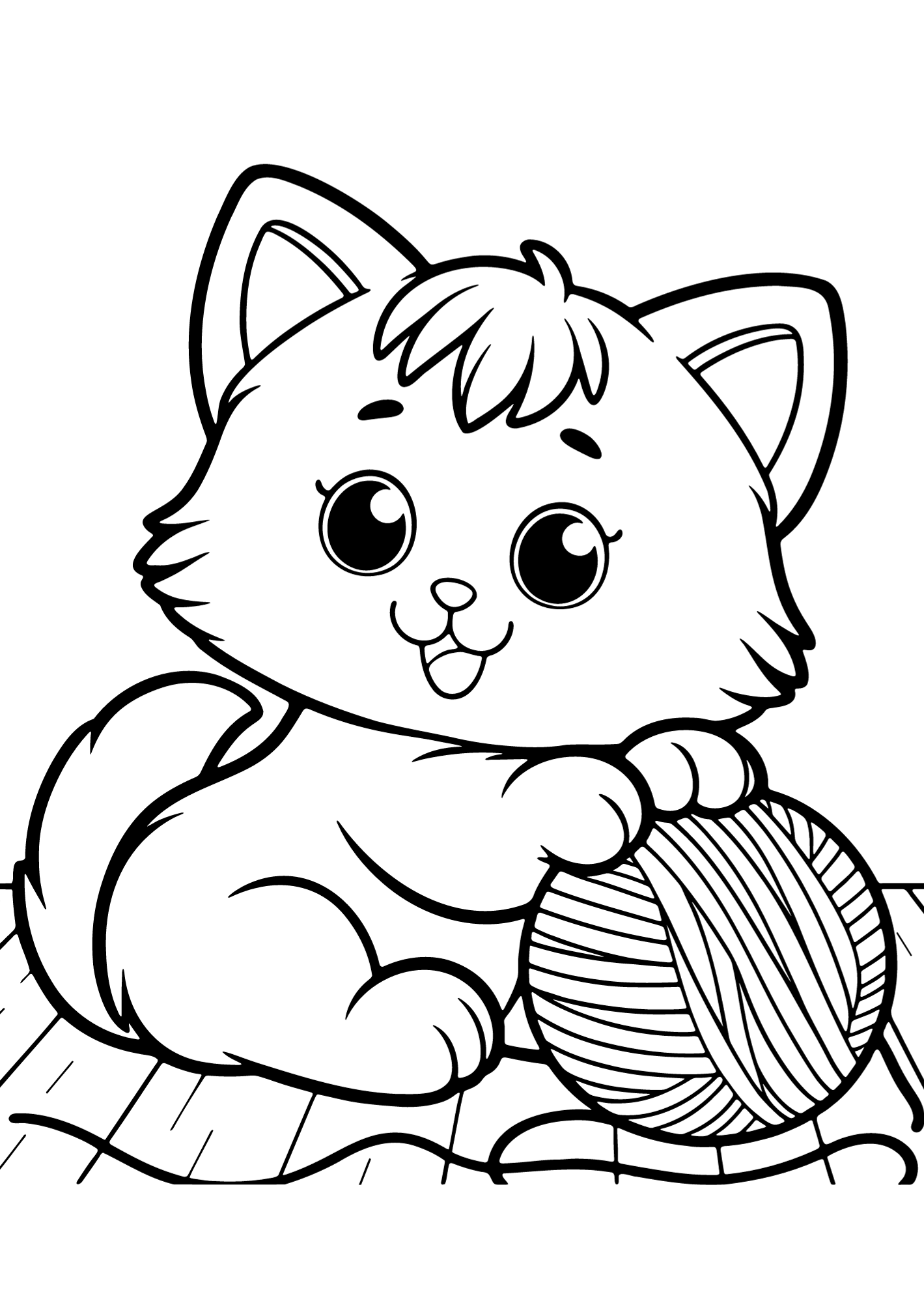 Playful Kitten Coloring Page