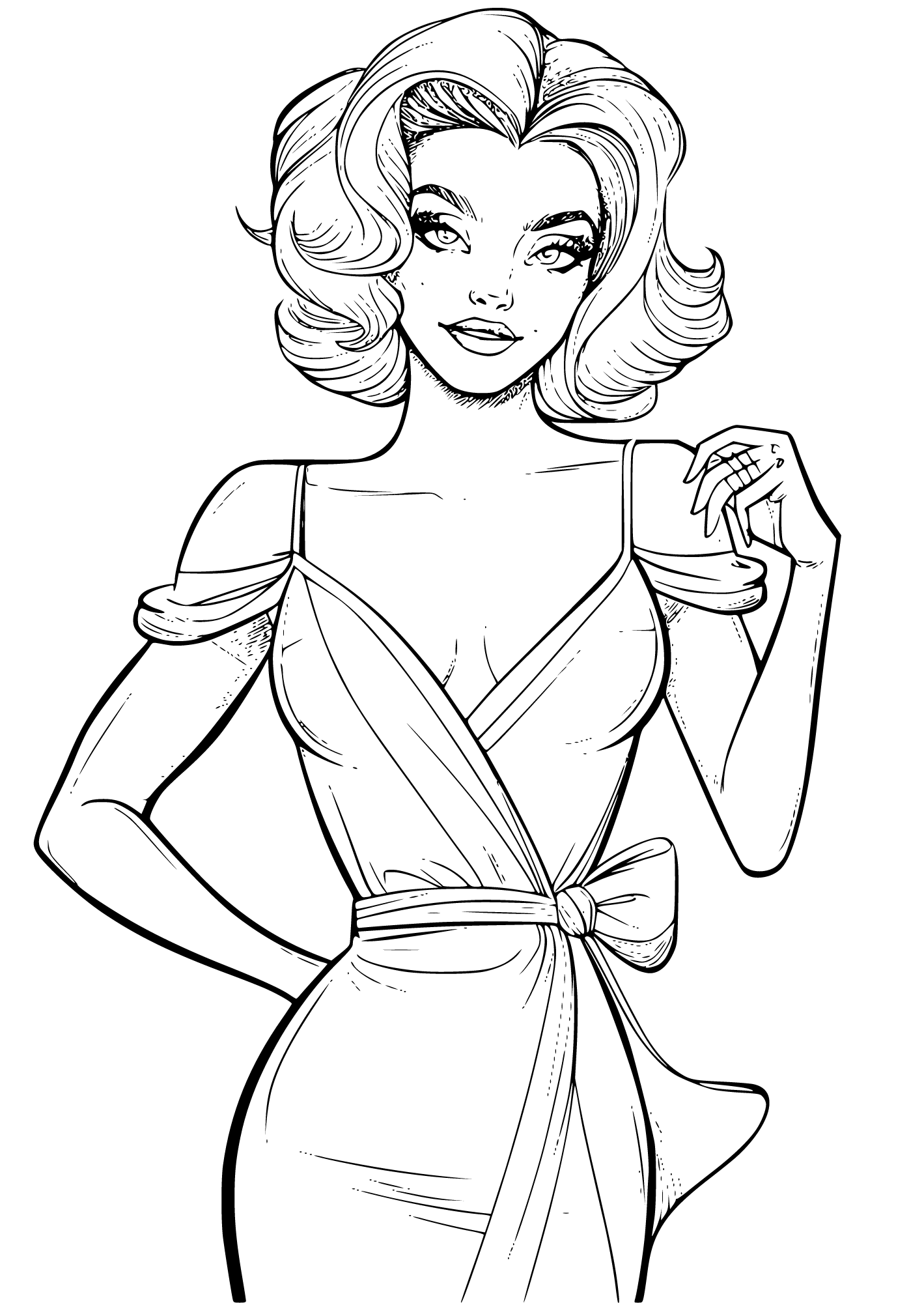 Glamour Fashion Coloring Page