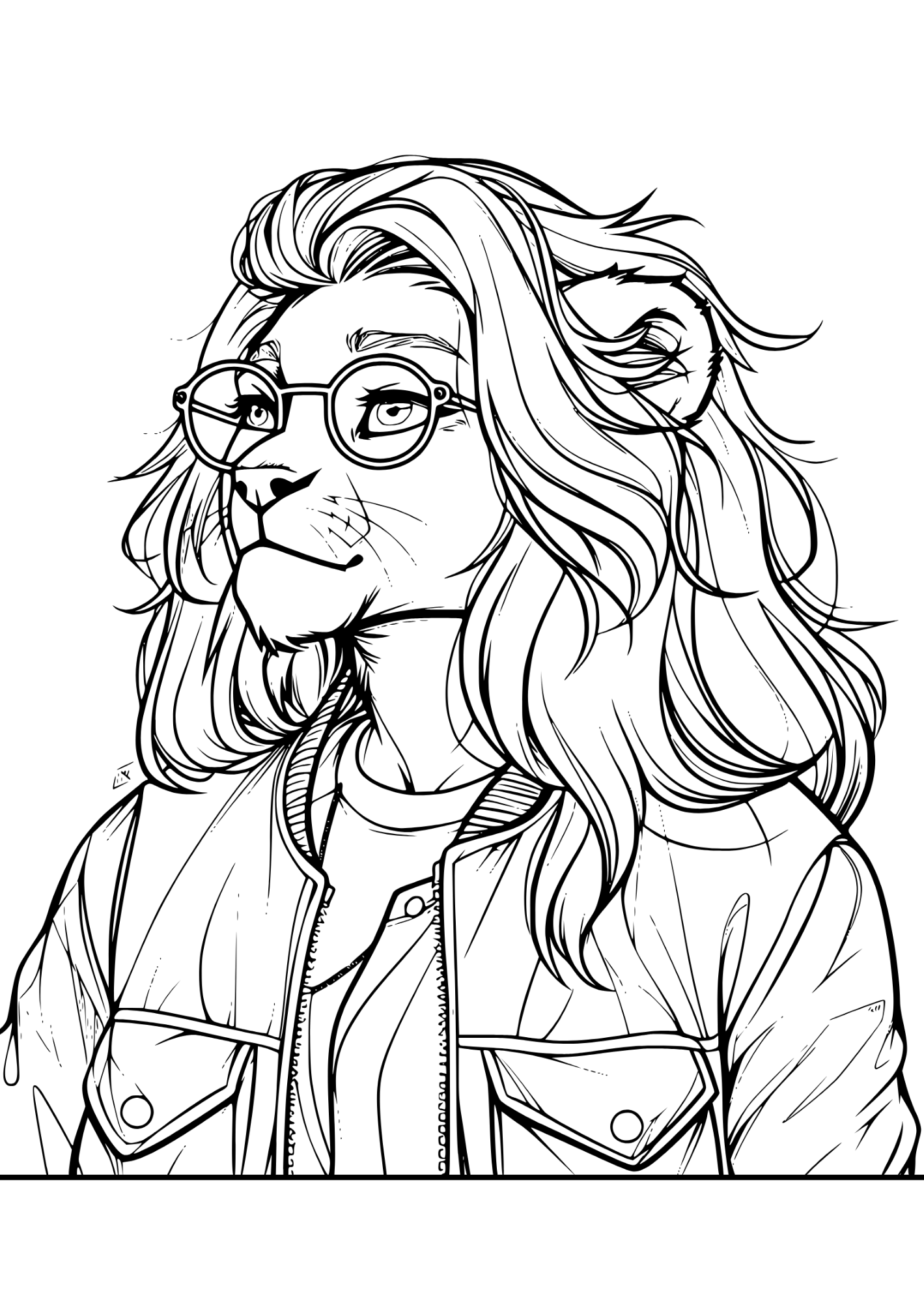 Indie Lion Coloring Page