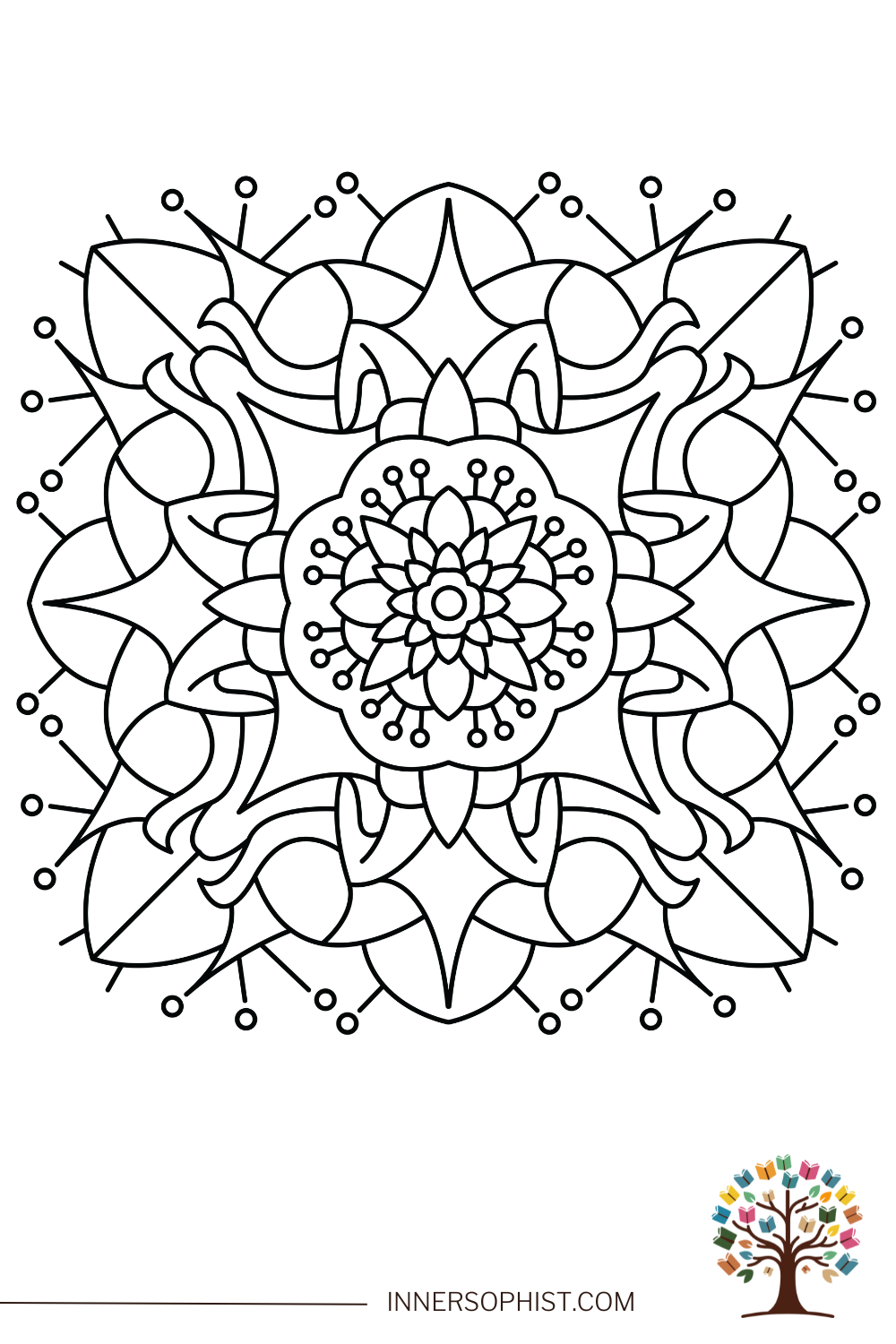 Mandala Coloring Page - Intricate Flower Mandala Design