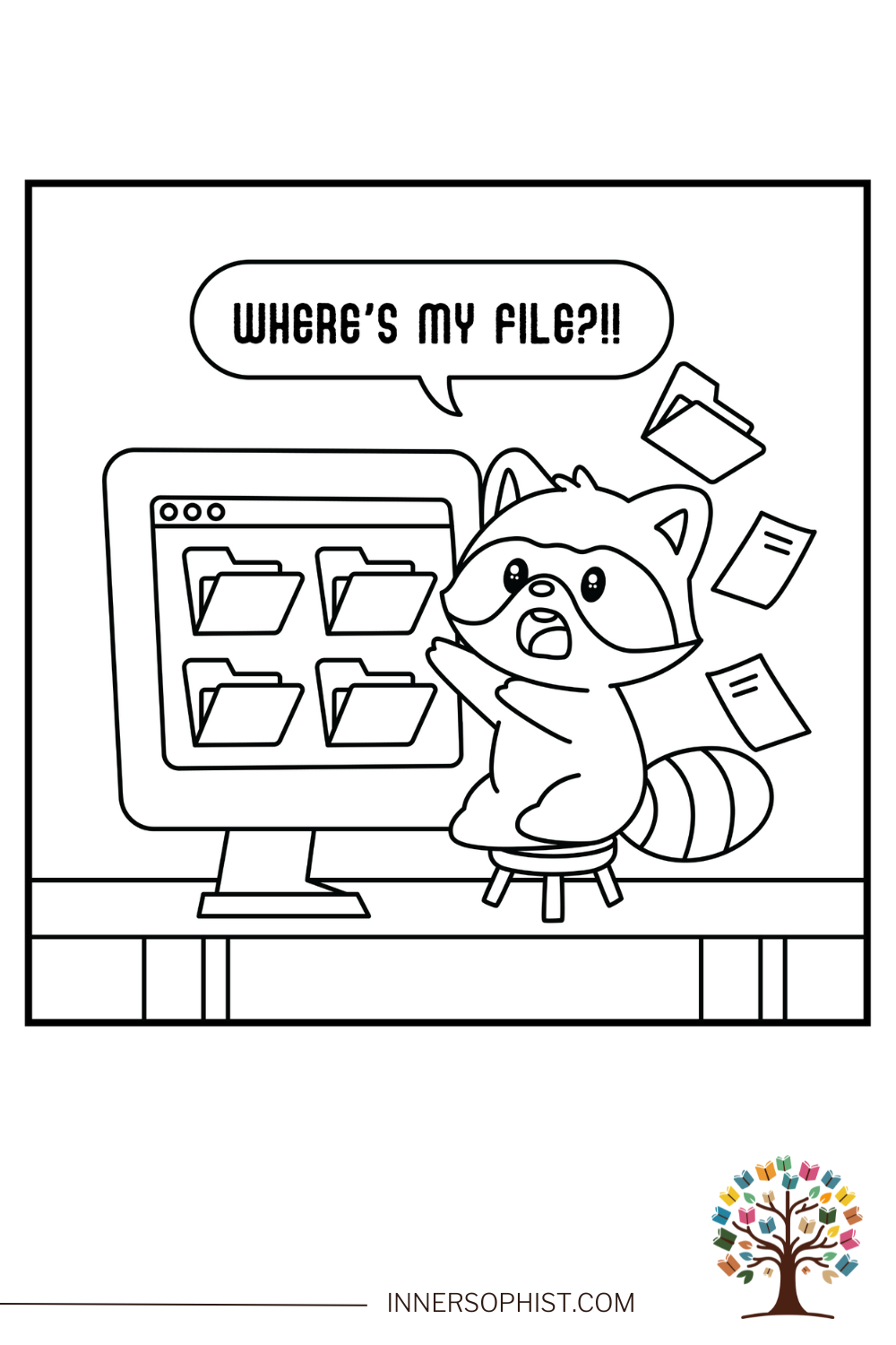 Lost File Panic Coloring Page
