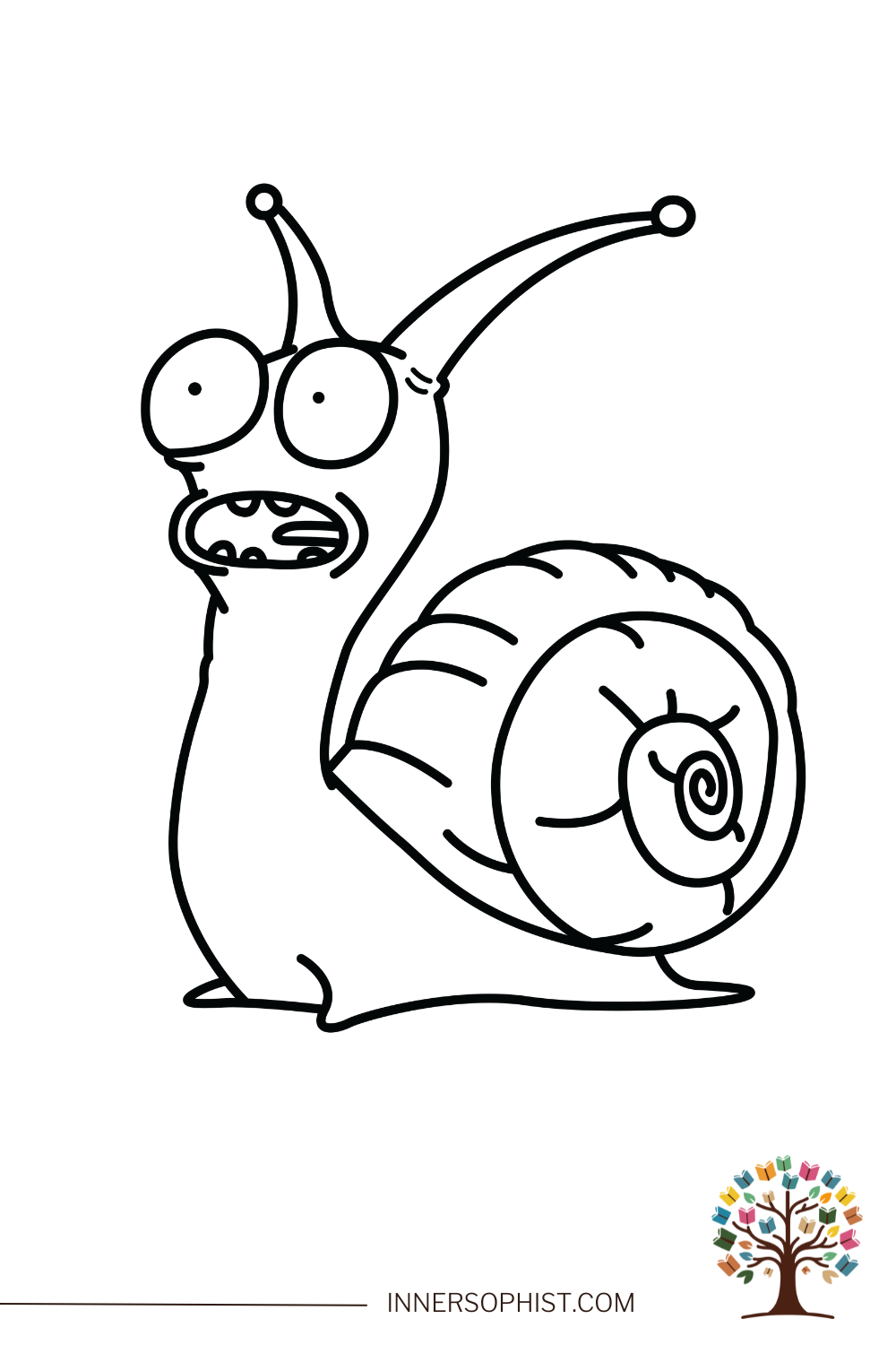 Scared Snail - Coloring Page