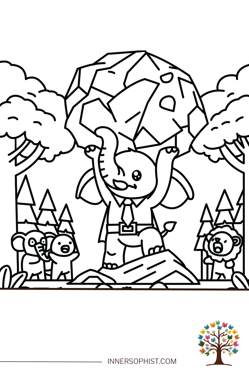 Super Elephant - Coloring Page