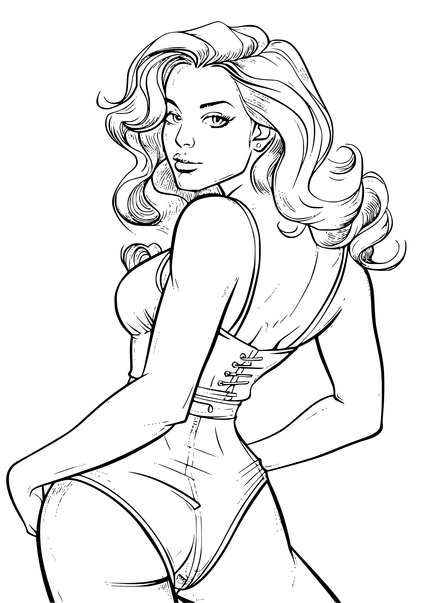 Vintage Vogue Coloring Page