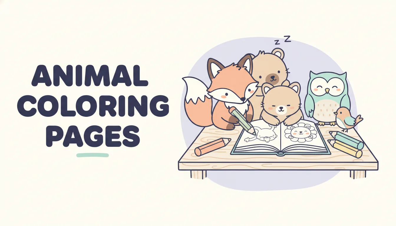 Free animal coloring pages for kids and adults - cute cartoon and realistic cats, dogs, horses, bears, butterflies, and more printable collection