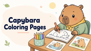 Páginas para colorear de capibaras — páginas para colorear gratuitas e imprimibles