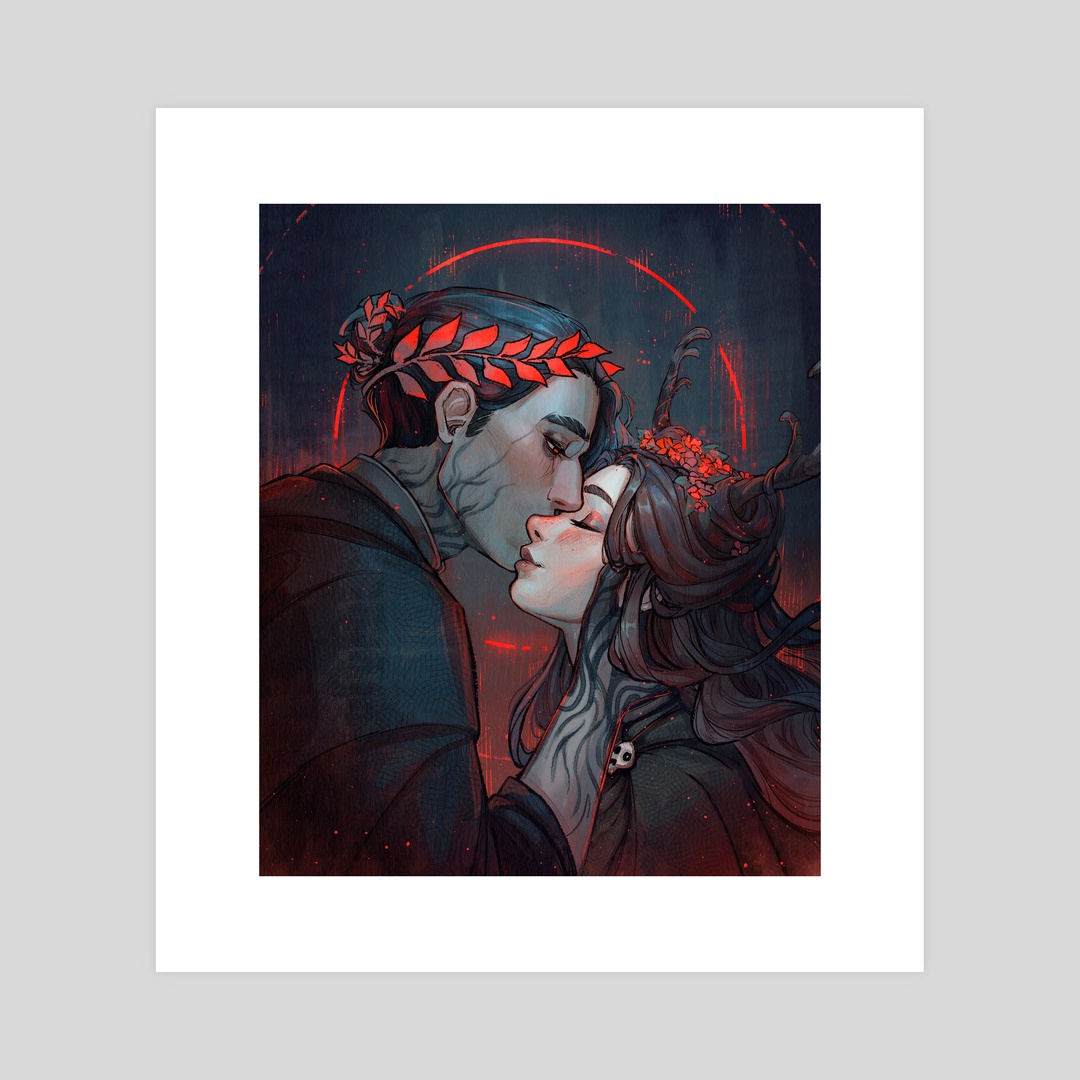 Underworldly Romance/Hades and Persephone - Art Print by Chrissa B