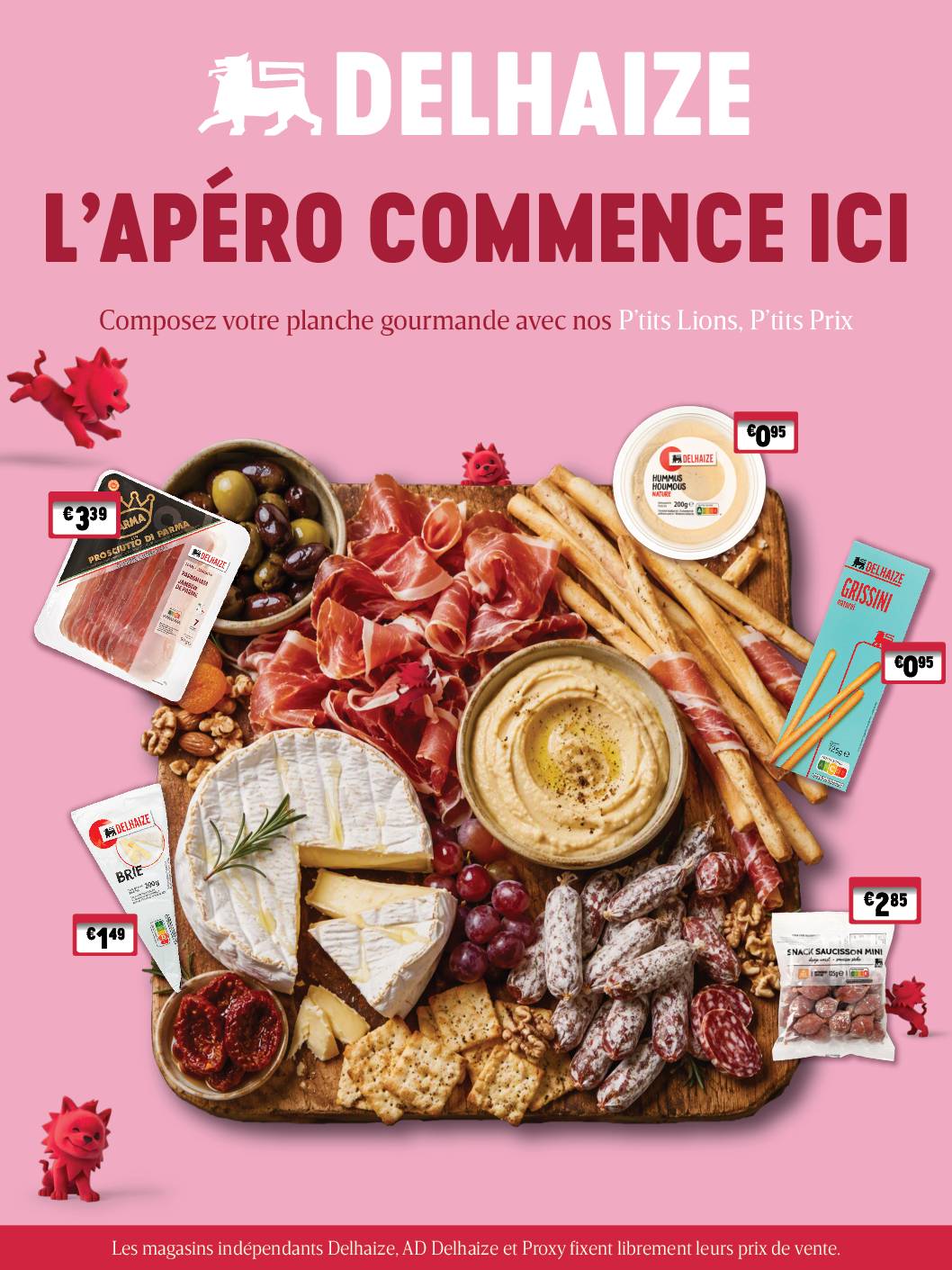 Image du folder Delhaize Luxembourg – P’tits Lions – Planche apéro