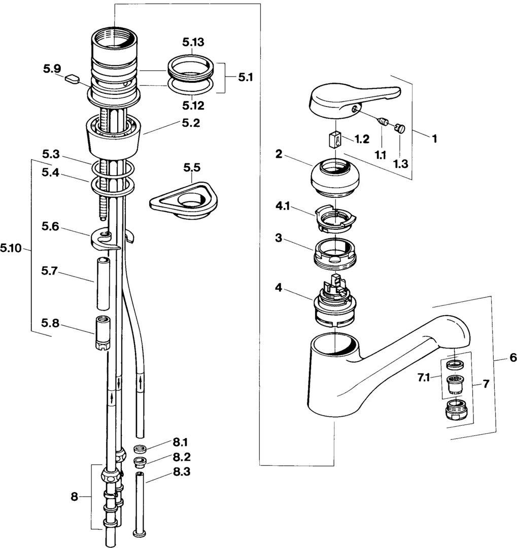 Hansa Pièces de rechange - Cartouche mitigeur de remplacement HANSAECO 4.8  59904601