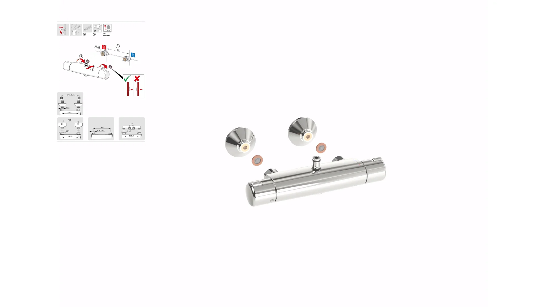 Nova MICRA - Thermostatic faucet Installation