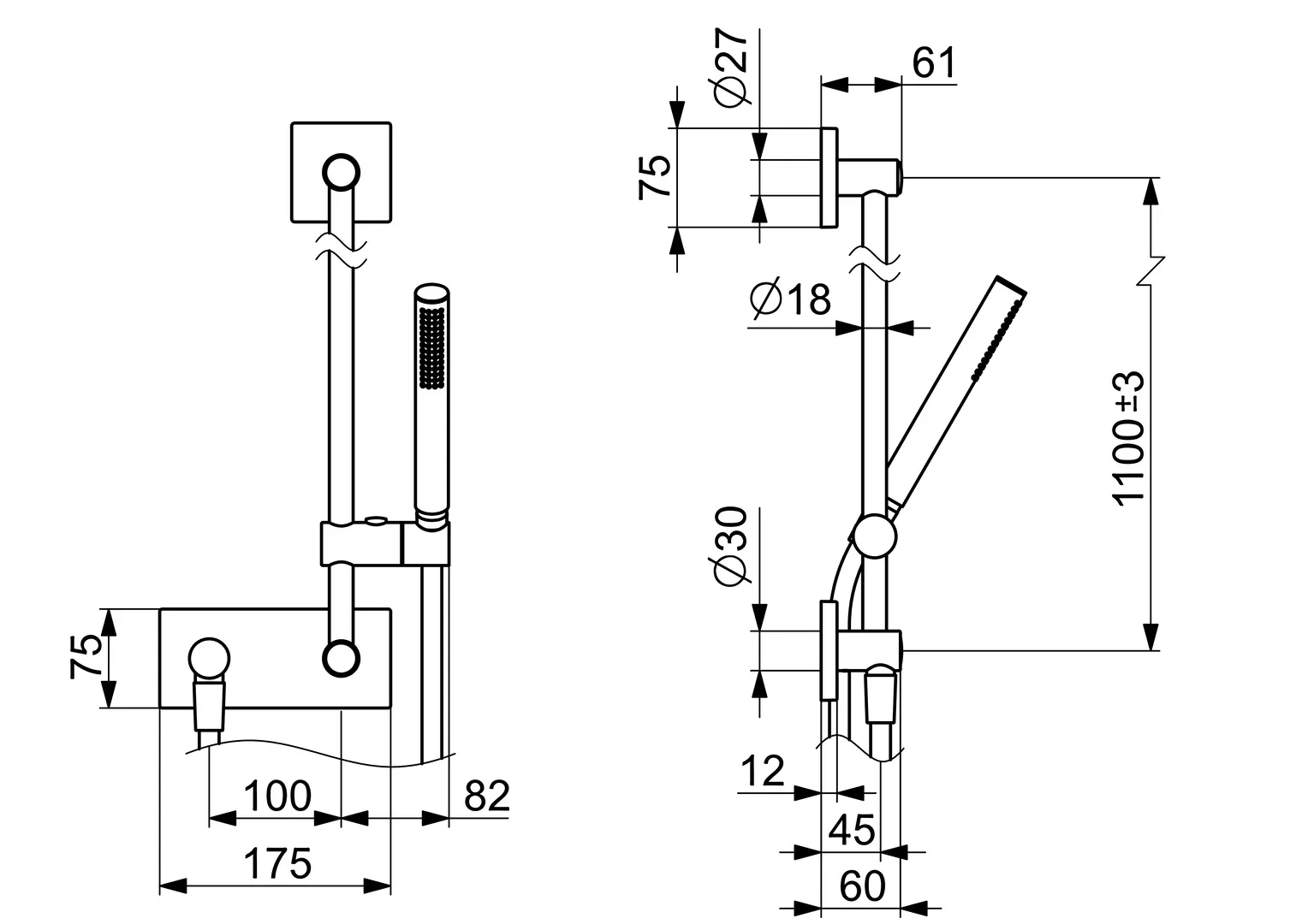 44420100 Shower set HANSALIVING HANSA