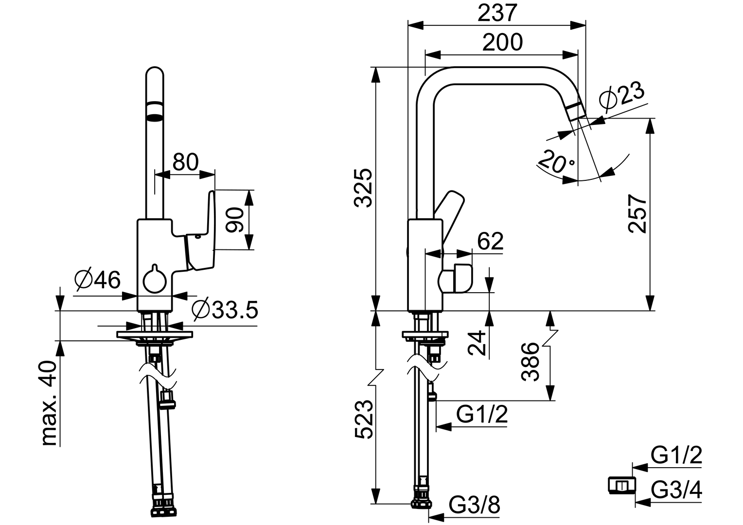 51602293 Kitchen faucet with dishwasher valve HANSAPOLO HANSA